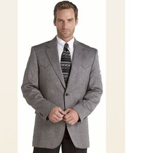 Circle S Donegal Black Western Sport Coat 44L gray classy top cowboy western